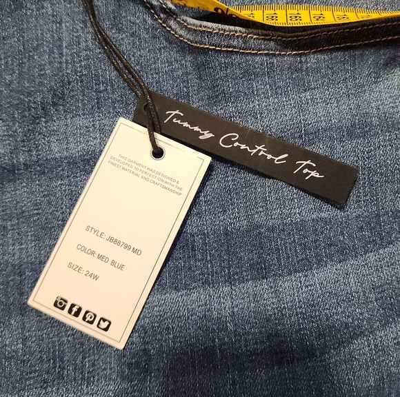 NEW Judy Blue Medium Wash Skinny Fit High Waist Denim Jeans Plus‎ Size 24W - Picture 7 of 12